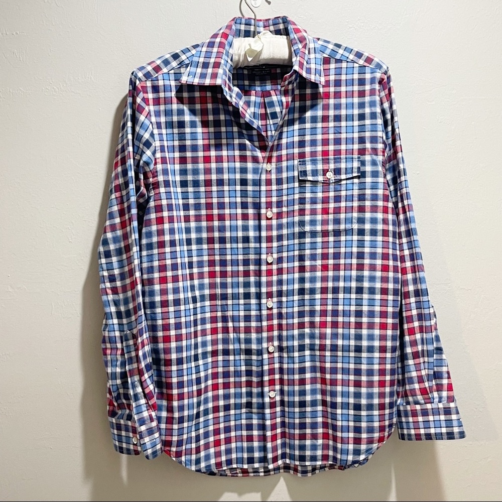 VINEYARD VINES Men’s CROSBY SHIRT Blue Red Plaid 100% Cotton Long Sleeve Size M